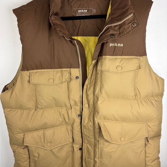 prAna by Columbia Timber Trail Down Puffer Vest Shire Colorblock XXL Brown  NWT - Picture 7 of 9